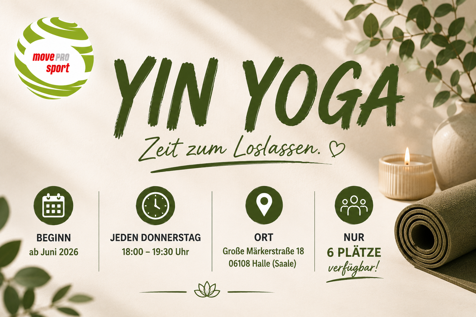 Yin Yoga in Halle (Saale) – Ruhe finden, loslassen und neue Energie tanken
