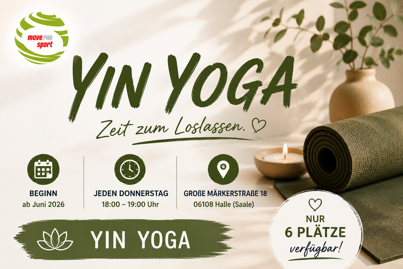 Yin Yoga in Halle (Saale) – Ruhe finden, loslassen und neue Energie tanken
