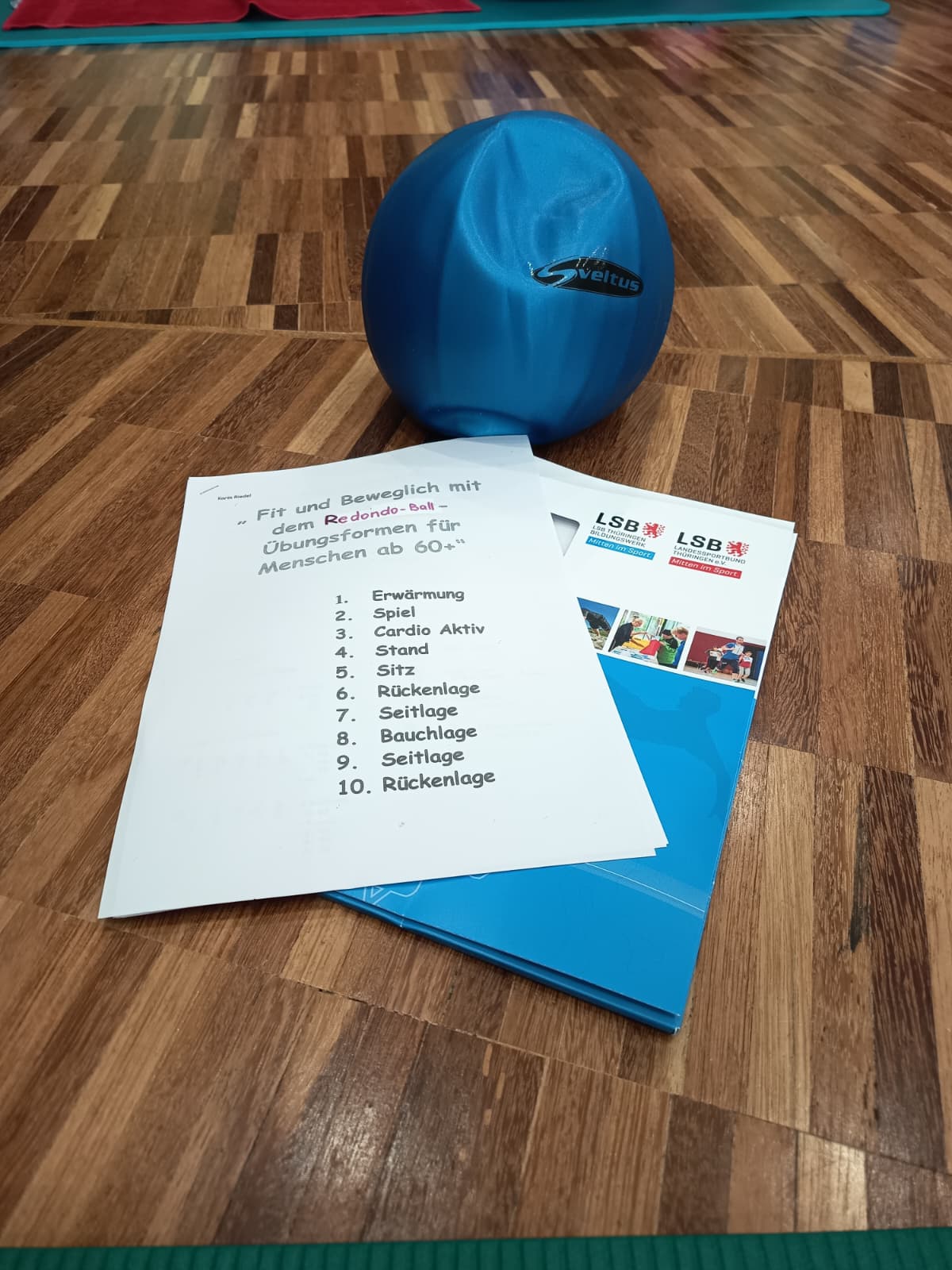 Trainingsmaterial für einen Präventionskurs von movePROsport